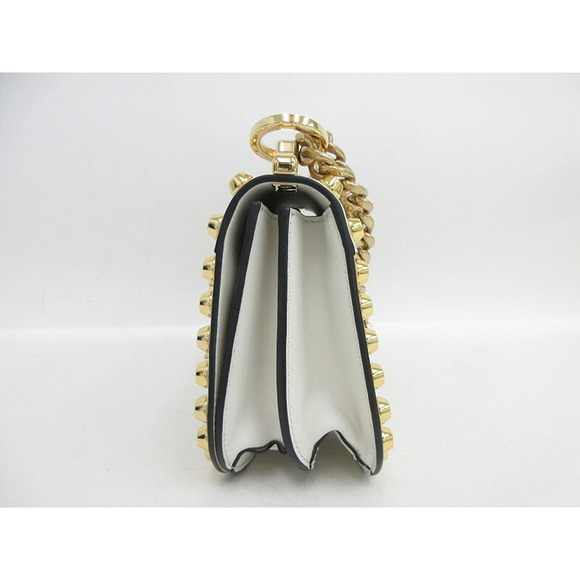 Prada White Chain Sydney Studded Shoulder Bag - Picture 1 of 8